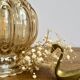 Vintage amber glass globe hand lamp
