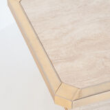 Vintage travertine coffee table edited by Fedam. Belgium, 80s