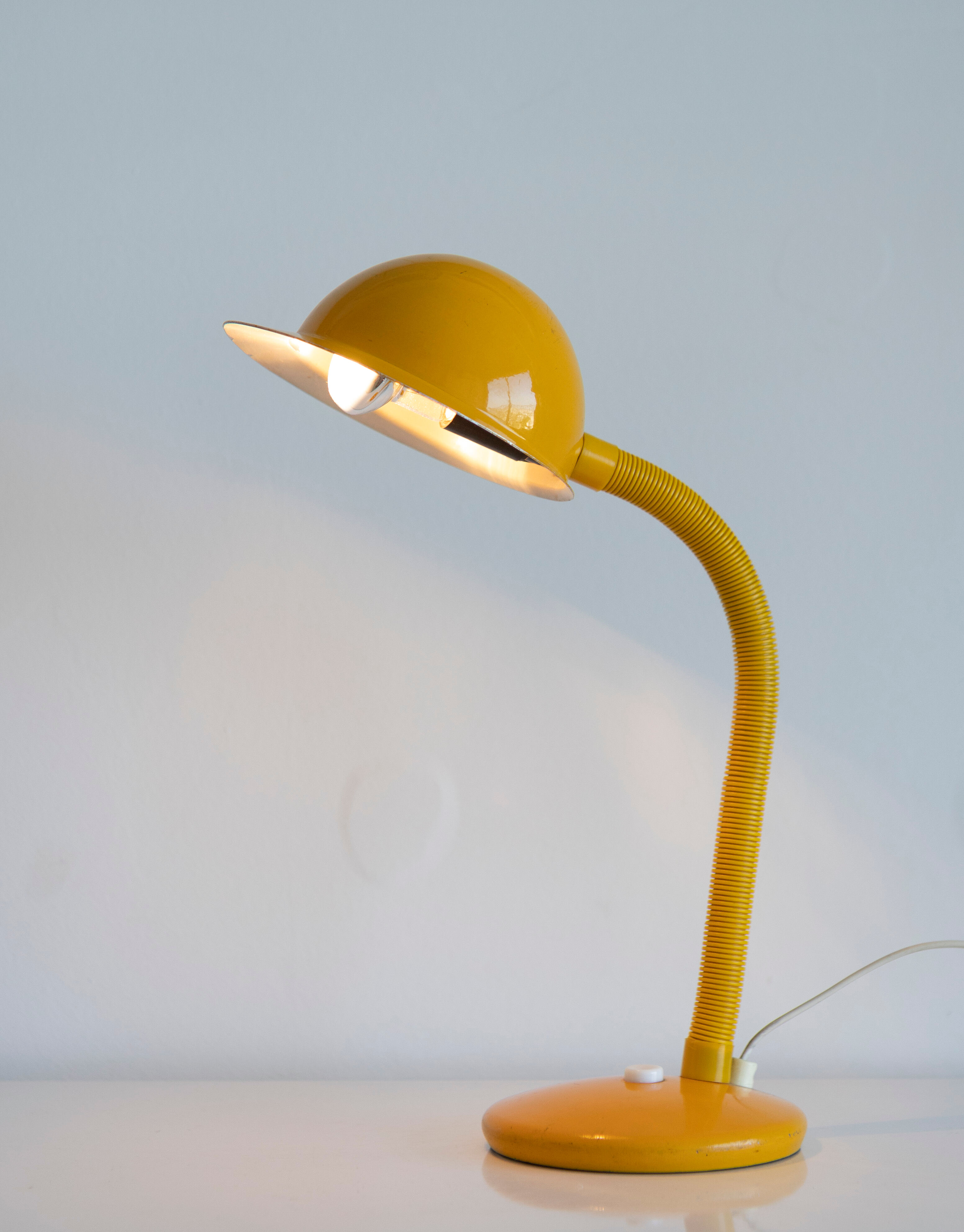 Vintage aluminor desk lamp 80 with metal yellow cap