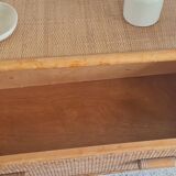 Vintage rattan chest of drawers