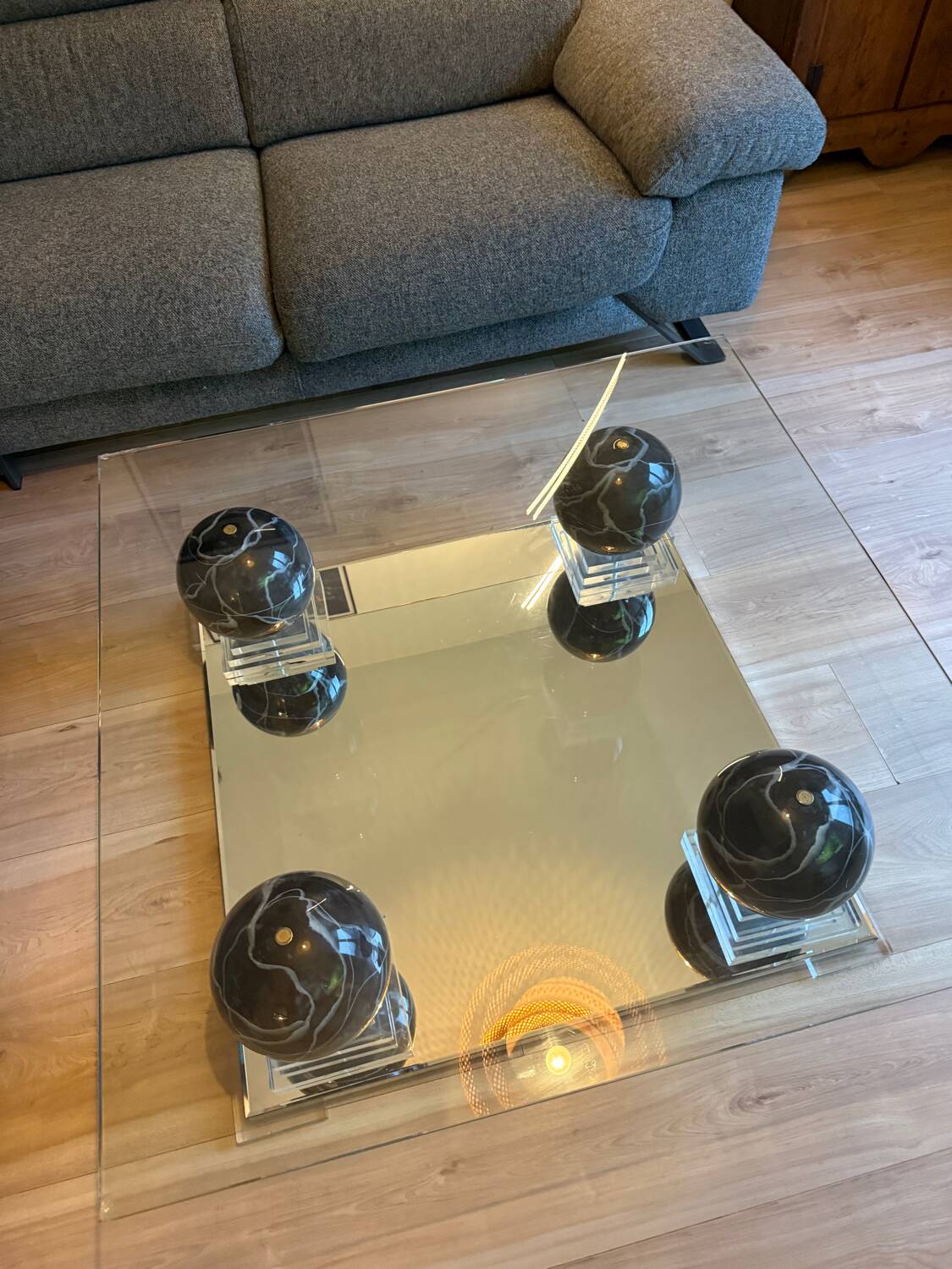 Table basse Roche Bobois en marbre – pièce vintage exclusive