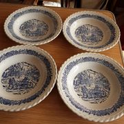 4 beverley english earthenware hollow plates