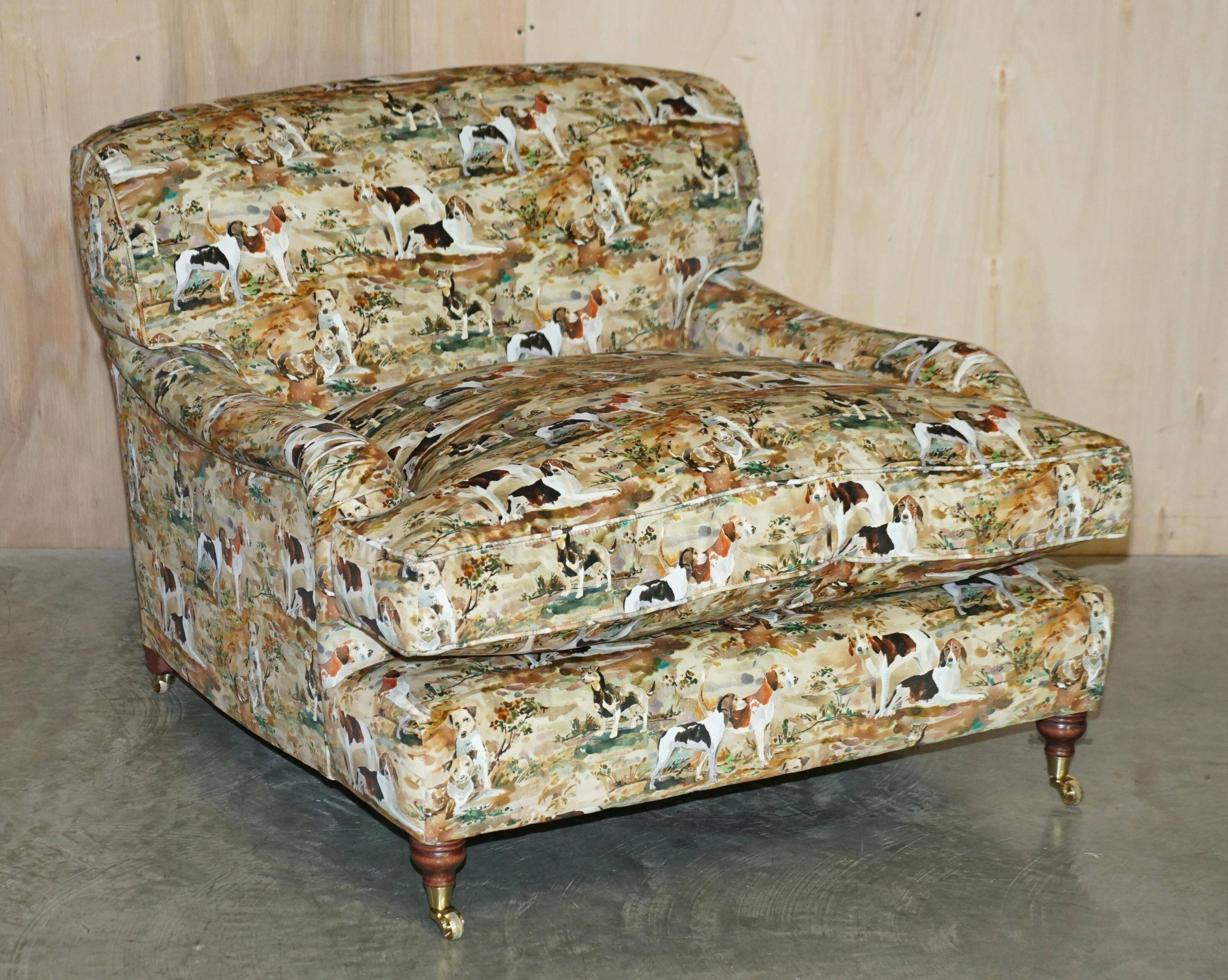 Pair of Howard Custom Love Seat Armchairs in Mulberry Silk Velvet