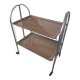 desserte pliante a roulettes avec plateau bois ossature metallique