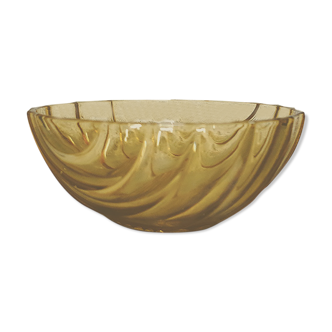Saladier en verre épais jaune