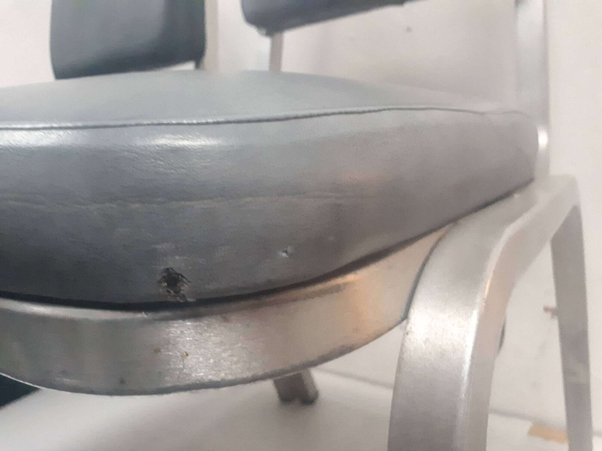 Pair chair desk conference aluminum skai grey vintage blue 1960