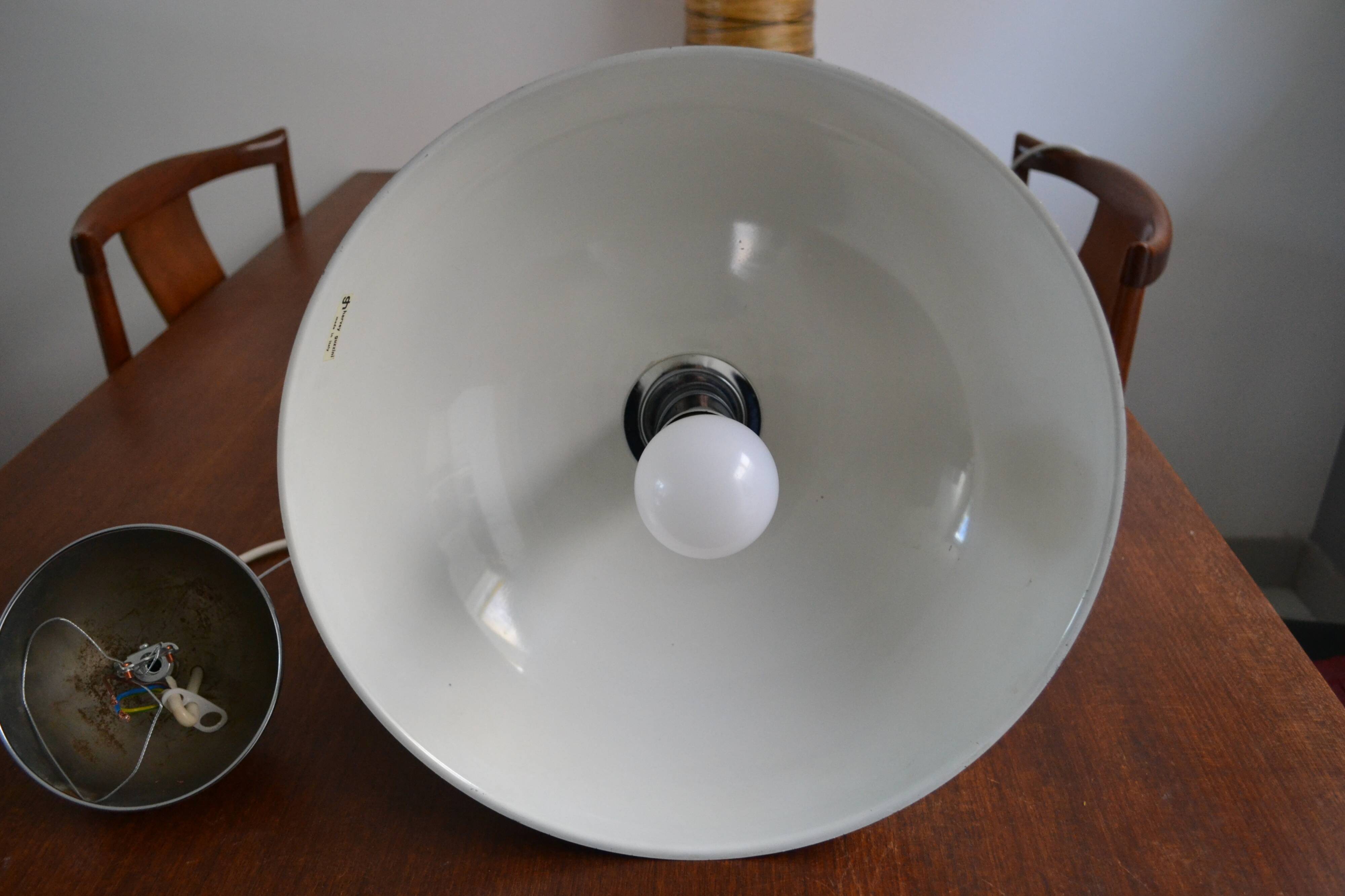 Concentrica pendant light by Harvey Guzzini chrome steel