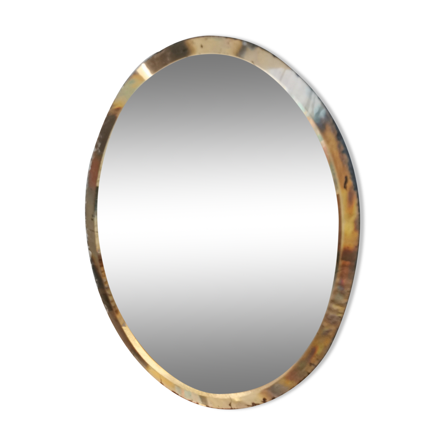 Oval beveled mirror