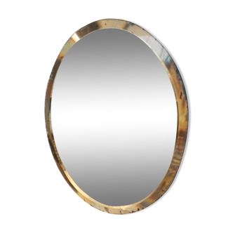 Oval beveled mirror