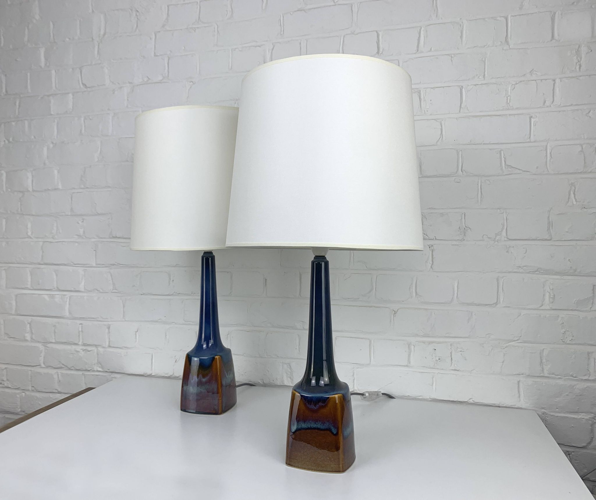 Pair of Scandinavian ceramic table lamps, Søholm Stentøj, Denmark, 1960