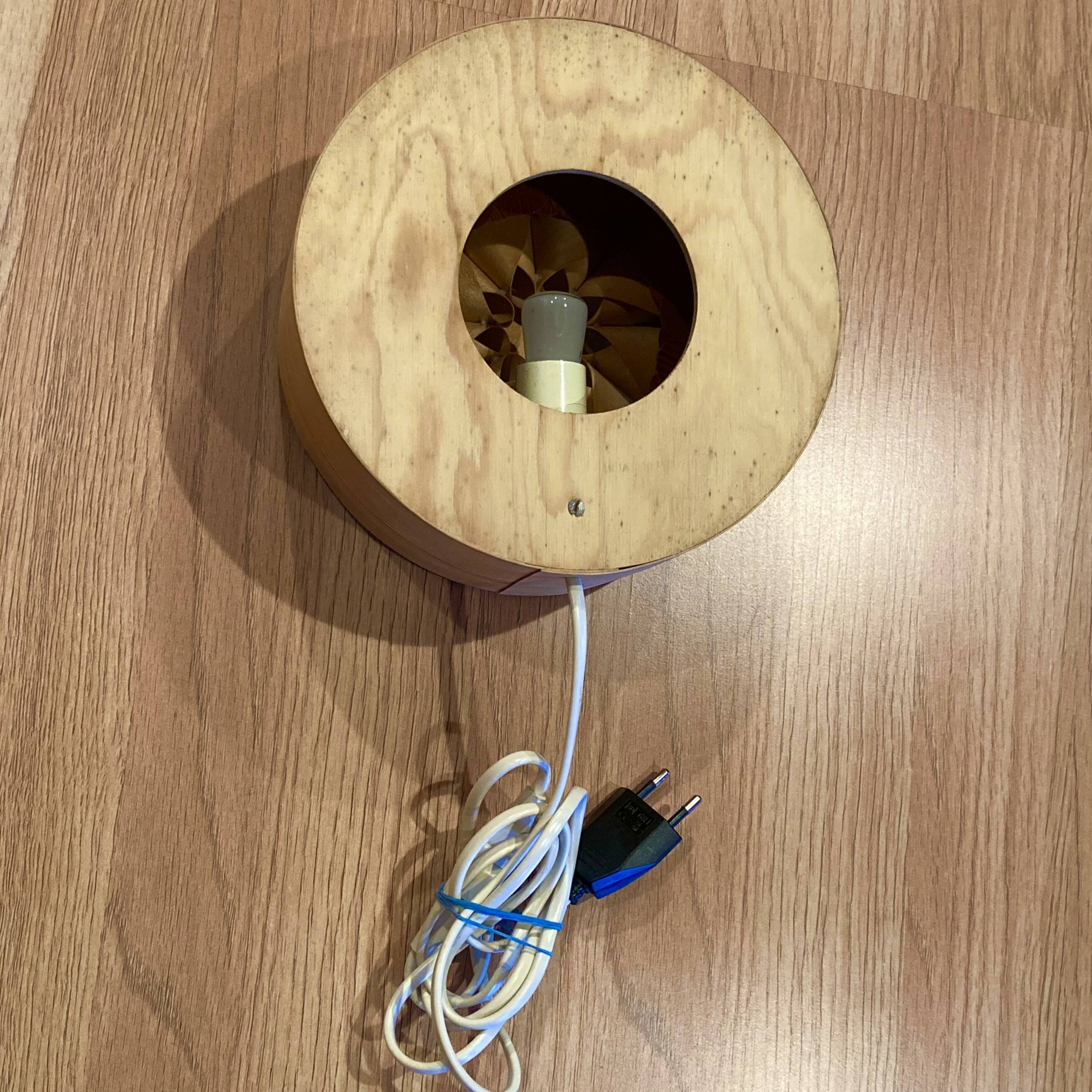 Large wooden wall light, Scandinavian design, 1950s.