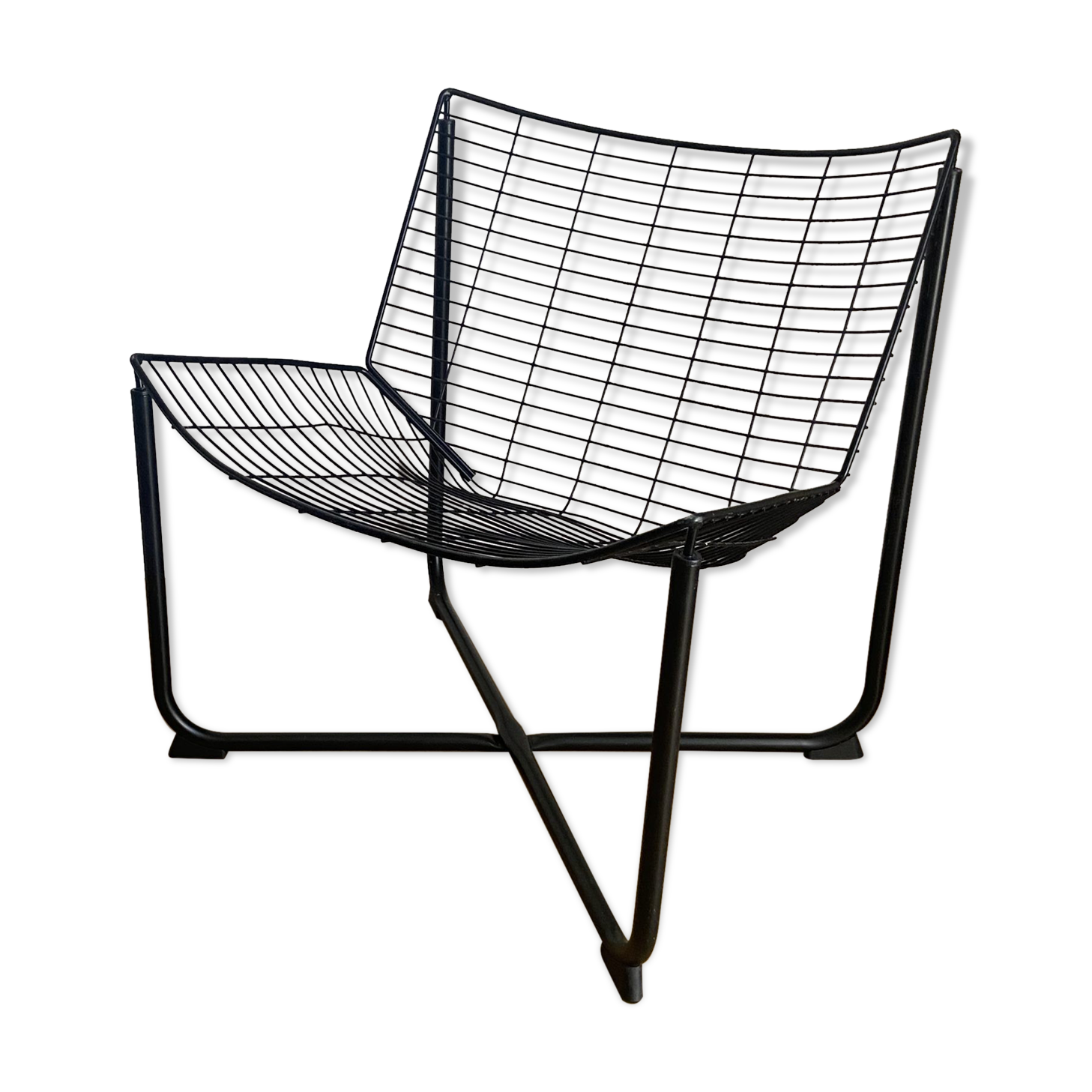 Black räane armchair by niels gammelgaard for ikea