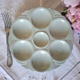 Antique earthenware oyster plates