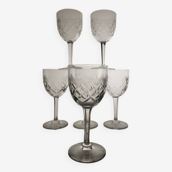 6 crystal water/wine glasses