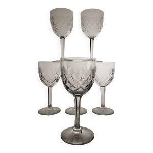 6 verres à eau / vin - cristal