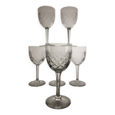 6 crystal water/wine glasses