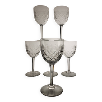 6 crystal water/wine glasses