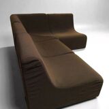 Vintage modular armchairs – Seventies design, brown fabric