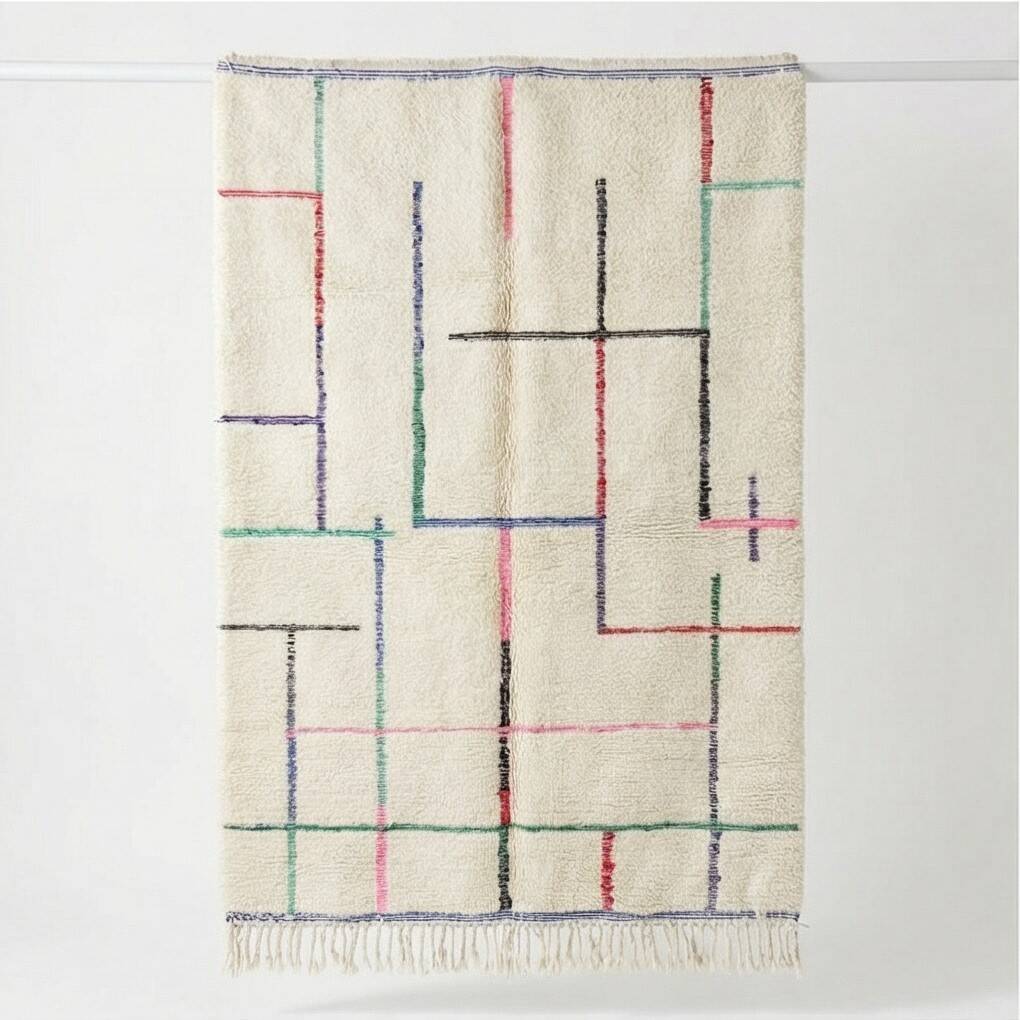 Colorful graphic Berber rug