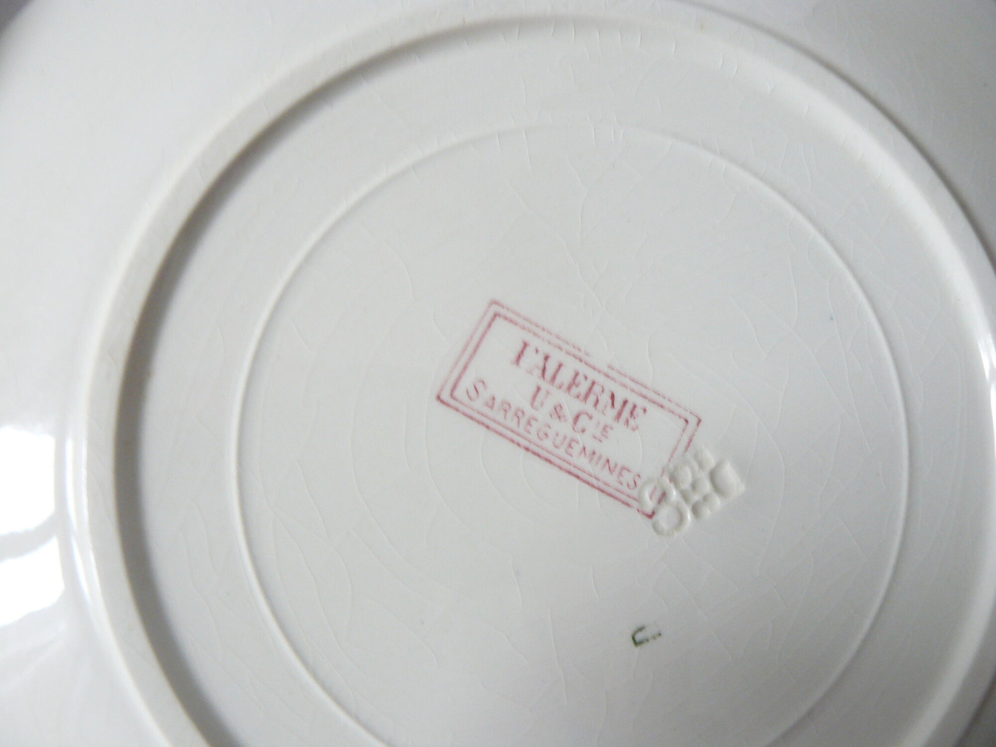 Lot of 4 flat plates Terre de Fer  modèle Palerme  de Sarreguemines