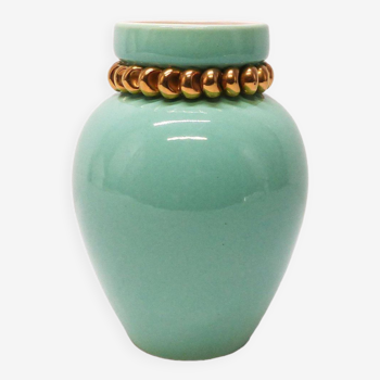 Pol Chambost vase in green earthenware 1950