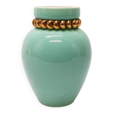 Pol Chambost vase in green earthenware 1950