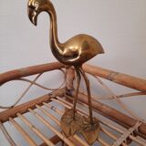 Brass pink flamingo