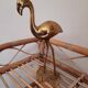 Brass pink flamingo