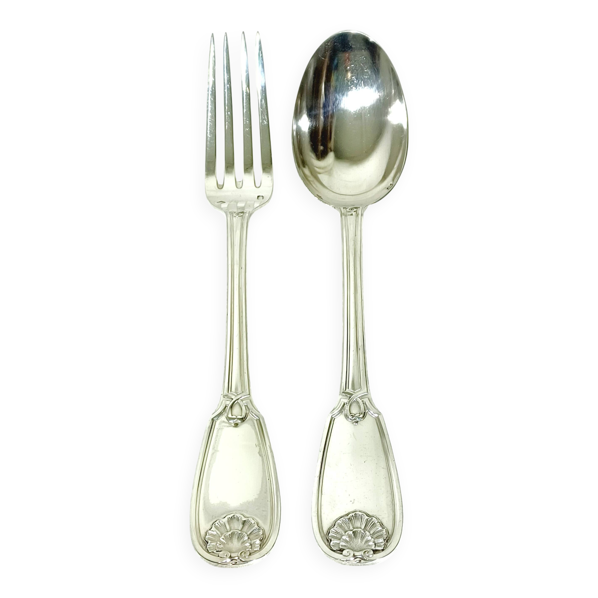 12 Louis XIV style silver cutlery sets
