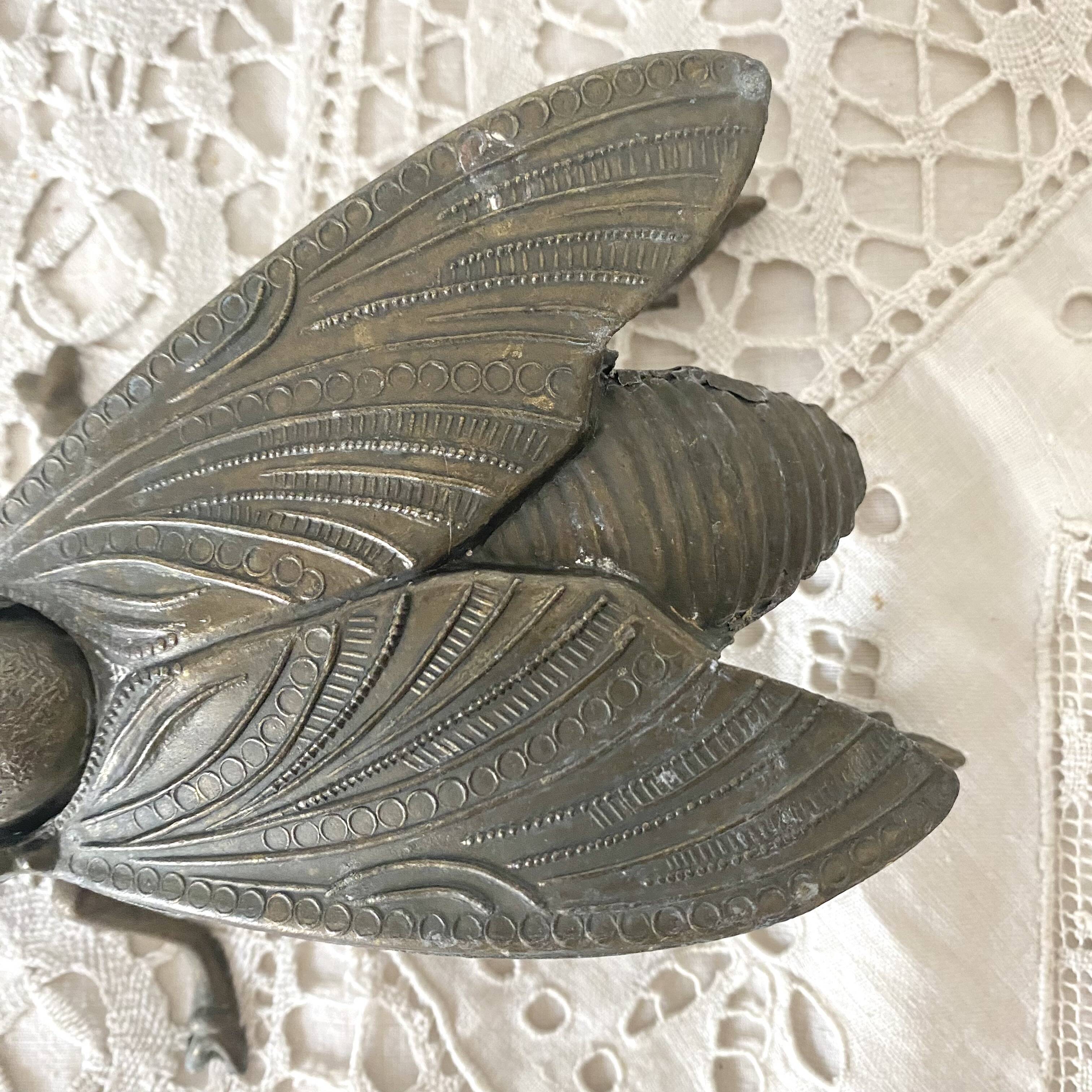 2 cendriers insectes mouches en métal années 50-60