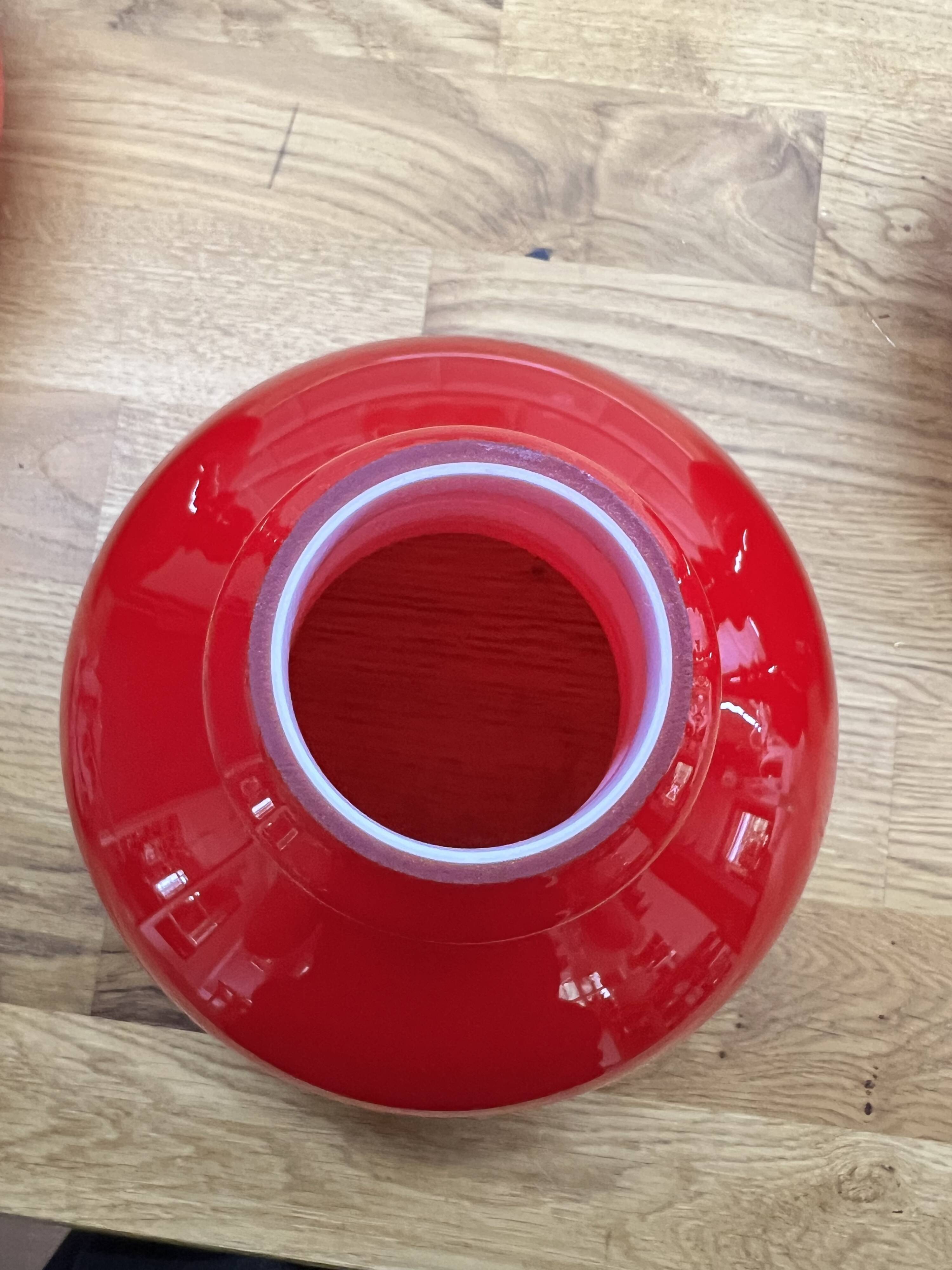 Rare set of 4 red glass pendants from the mid-century by Peill & Putzler (1970s)