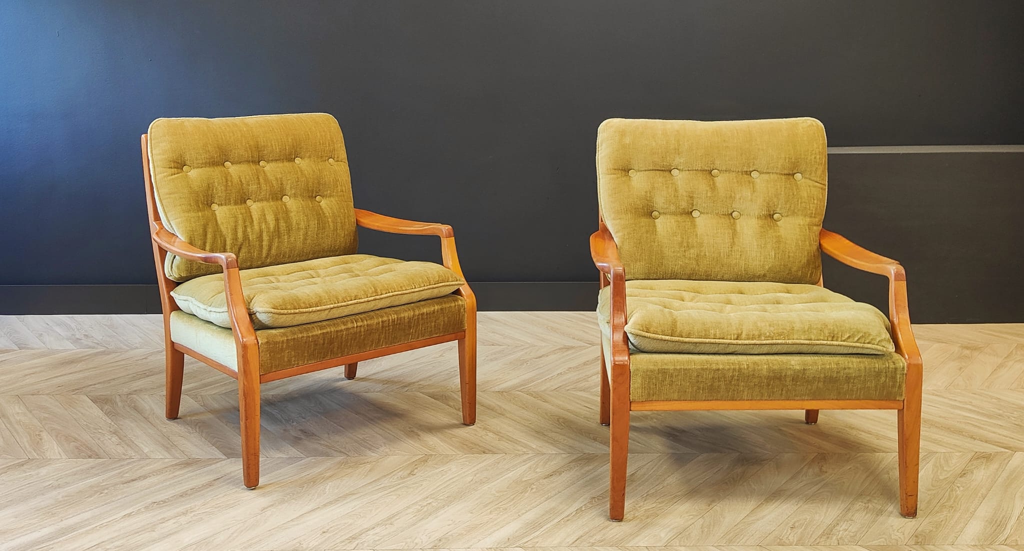 Two mid century armchairs