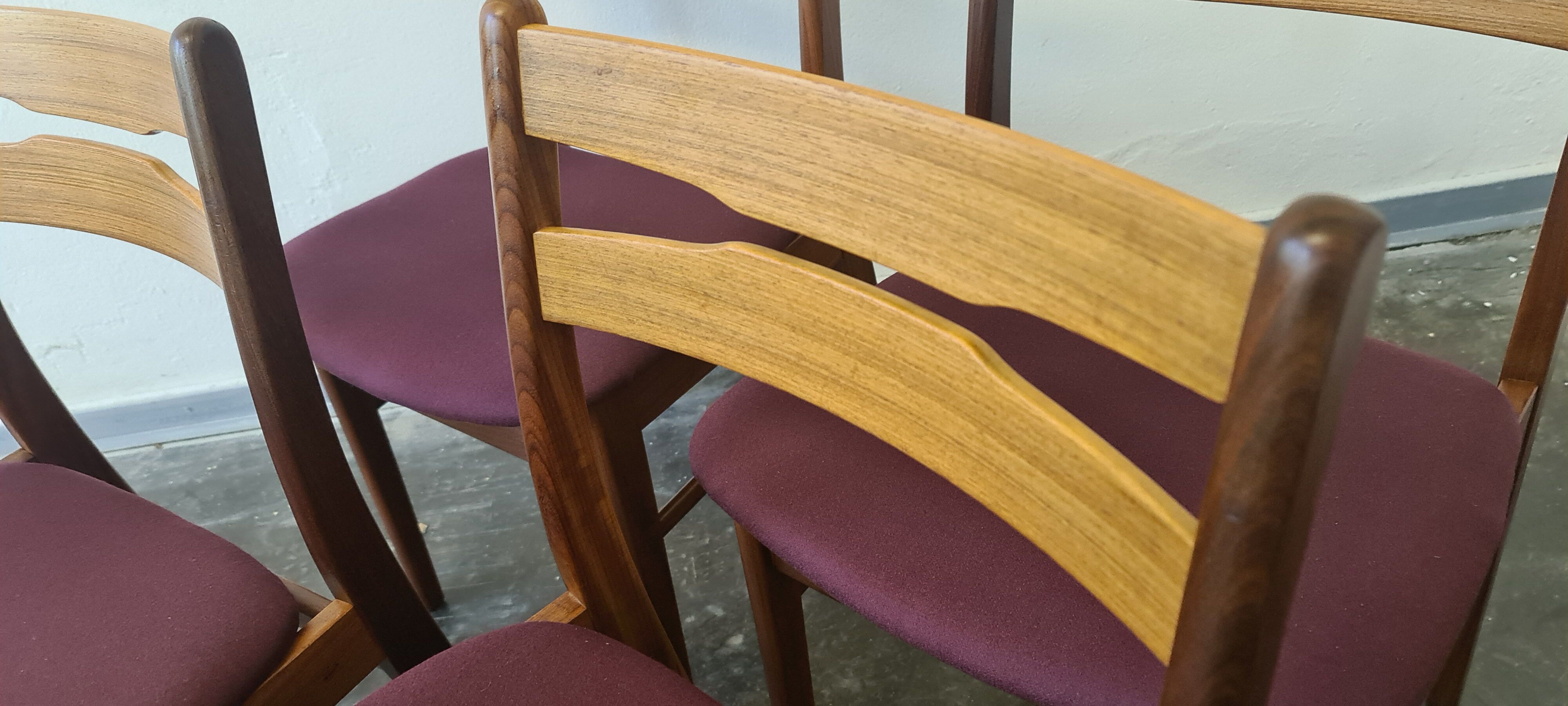 Set of six vintage teak dining chairs