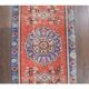 Vintage Turkish handmade wool cotton red runner 65x315