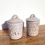 Pair of lidded pots by Jean Austruy in Vallauris