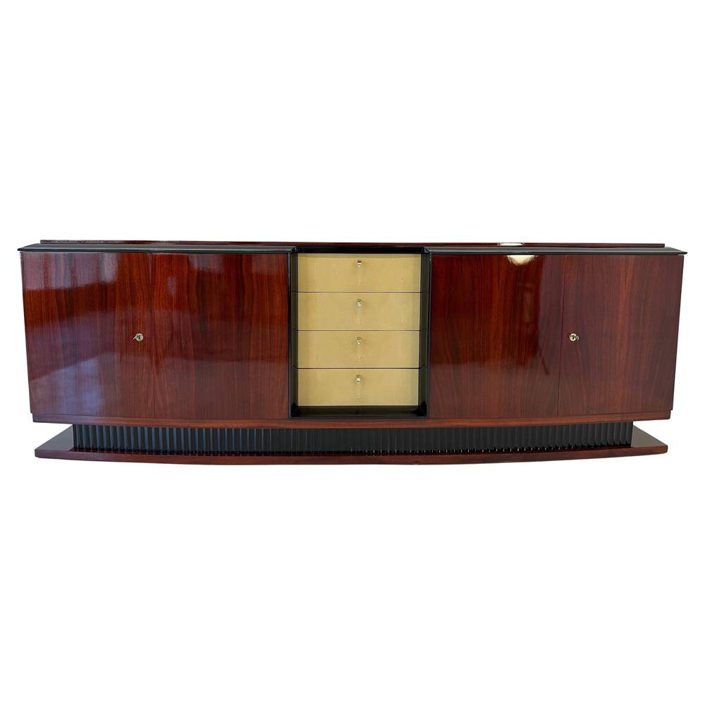 Italian Art Deco Shagreen and Purpleheart Wood Sideboard Attr. Borsani, 194