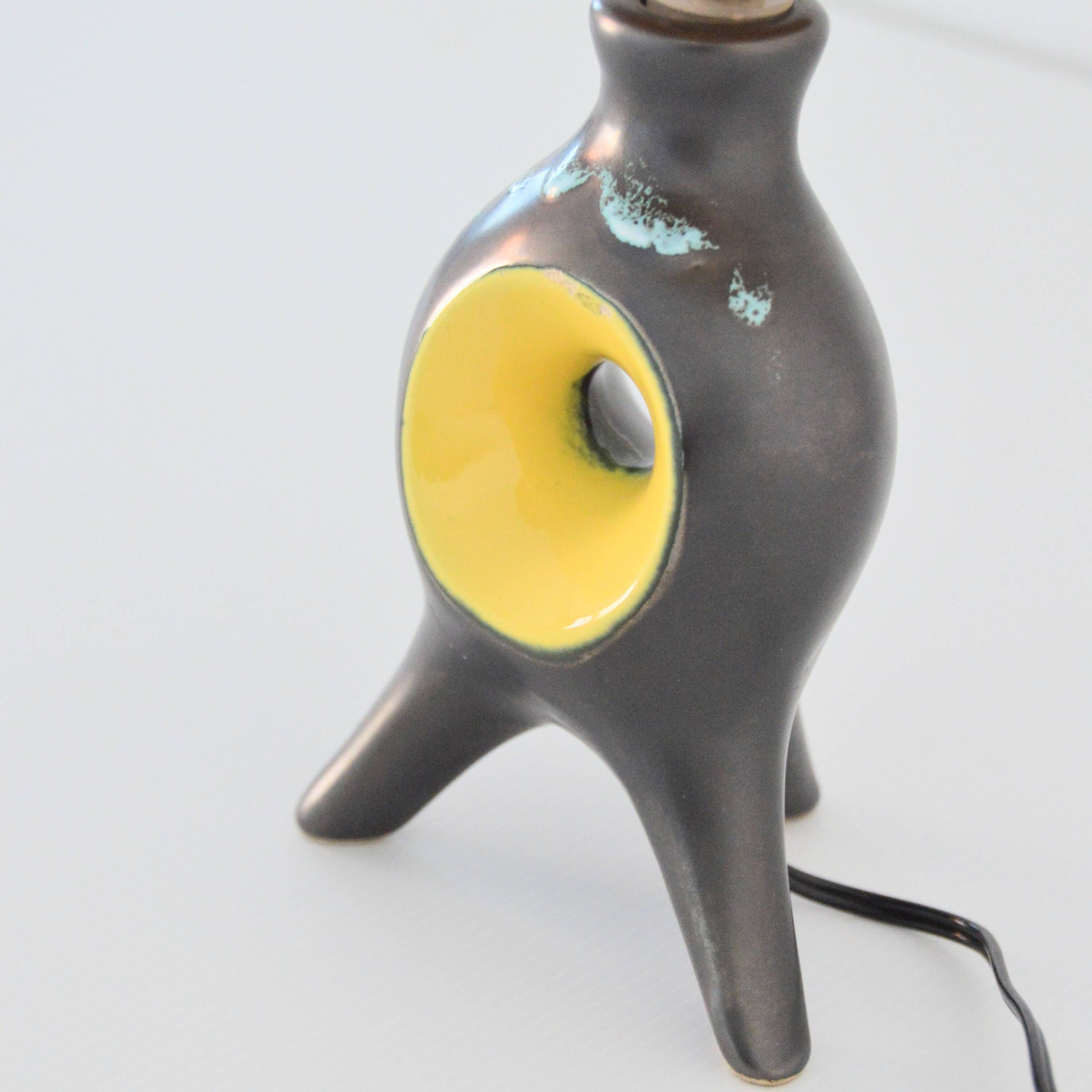 Lampe de chevet en céramique style Jouve, Vallauris années 50