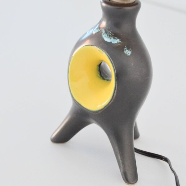 Lampe de chevet en céramique style Jouve, Vallauris années 50