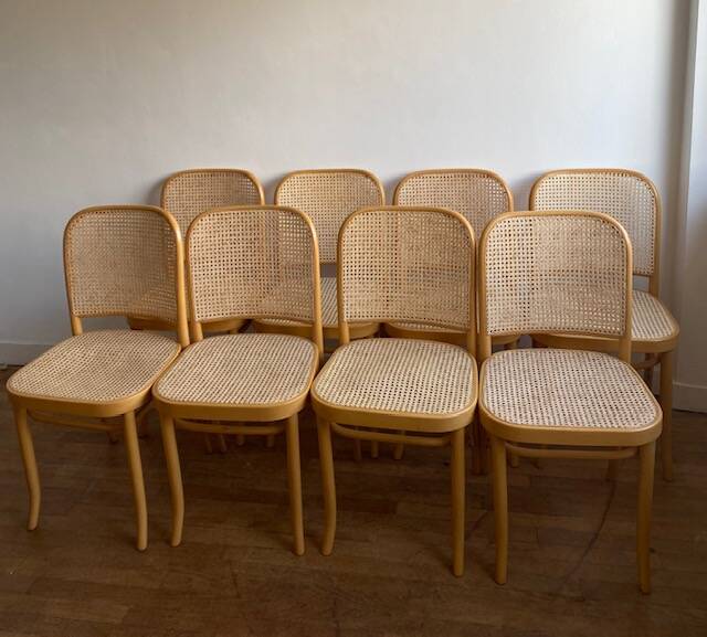 8 vintage cane chairs