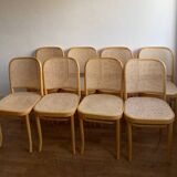 8 vintage cane chairs