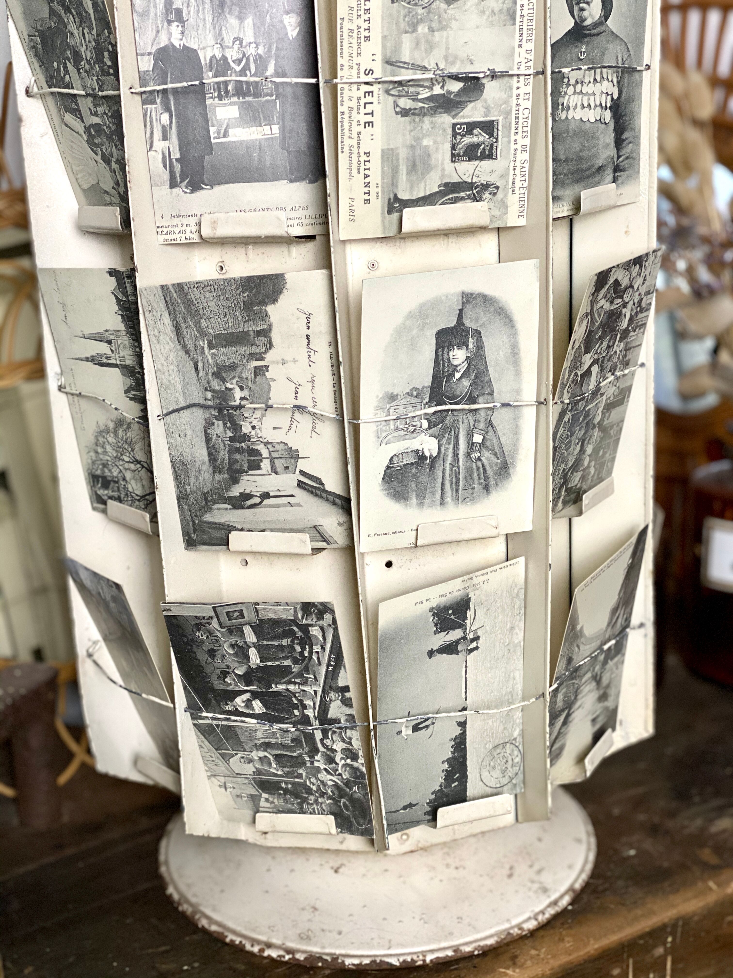 Old swirl display with seed bags