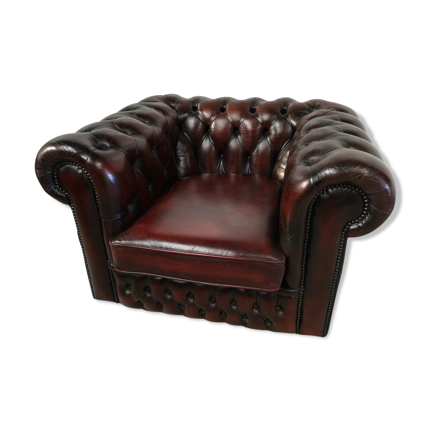 Armchair chesterfield mahogany leather English style