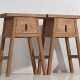 Solid wood bedside table set. Set of 2 pieces.