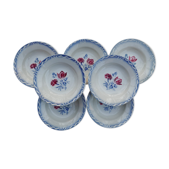 Lot 6 assiettes anciennes Sarreguemines DIGOIN  collection Juliette