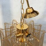 Clear and gold “selle” murano glass chandelier d50