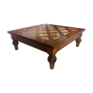 Table basse bois et pierre de bourgogne