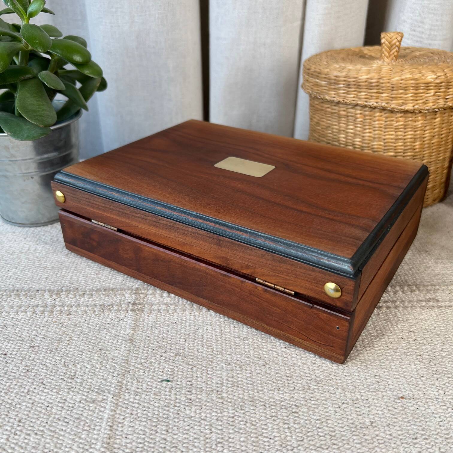 Wooden and brass box