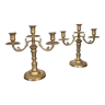 Pair of solid brass candlesticks