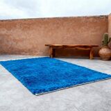 Mystical blue wool Moroccan rug 150/250cm