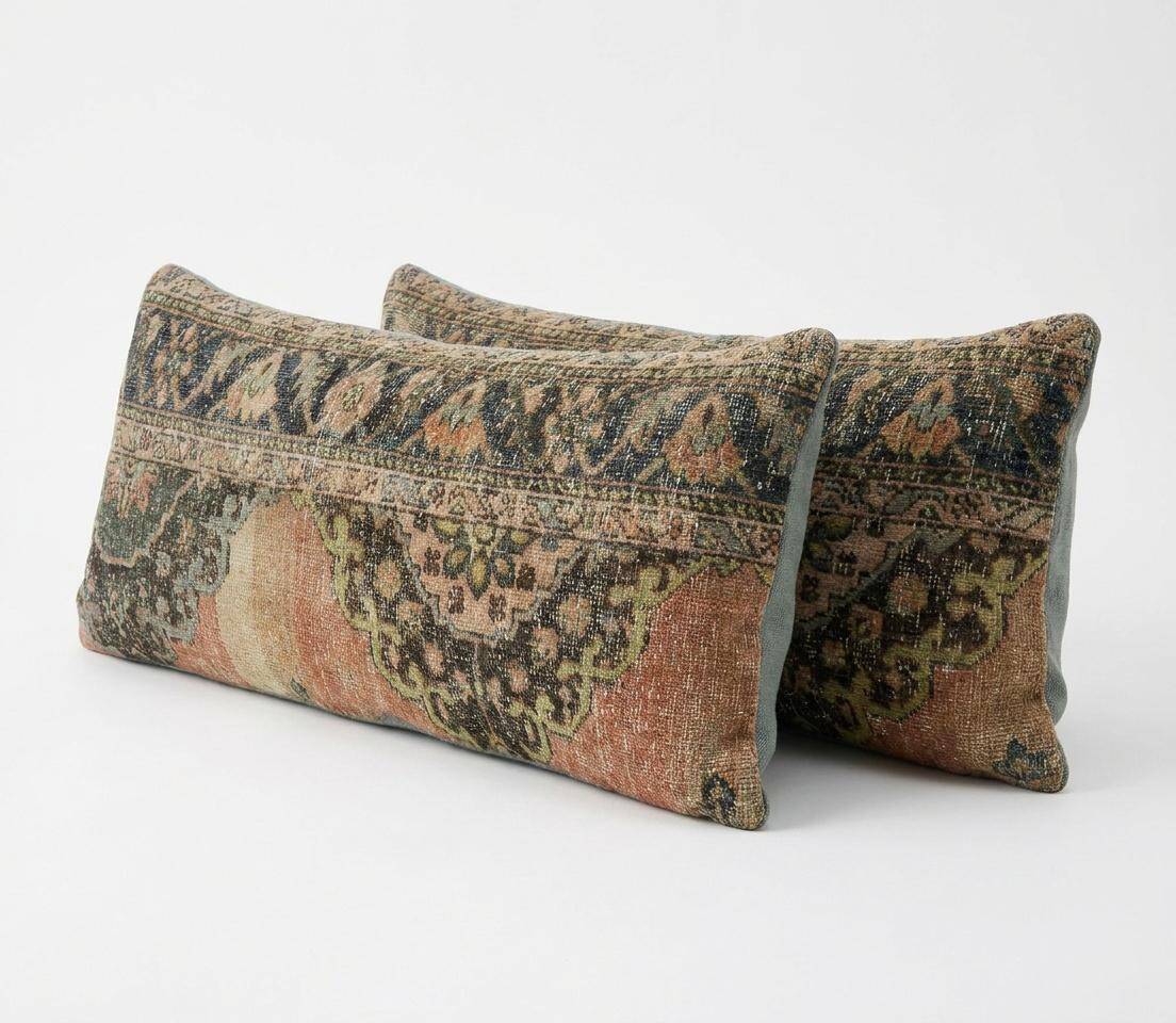 Set of 2 vintage Turkish cushion covers 41x119 cm